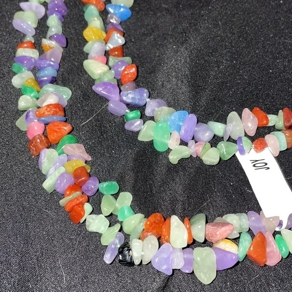 32" Multicolor Jade Chip Necklace by Jade of Yesteryear - Picture 9 of 11